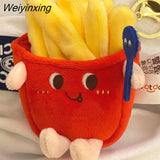 Weiyinxing Japanese Cartoon Food Pendant Kawaii Fries Hamburger Shoulder Bag Pendant Keychain Gift Toys