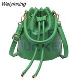 Weiyinxing Drawstring The Bucket Bag Brands Women's Handbags Candy Color Shoulder Crossbody Bag Designer Bags for Women 2023 Tote