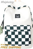 Weiyinxing Women Plaid Harajuku Backpack Girl Travel School Bag Female Laptop Lattice College Backpack Fashion Ladies Cute Book Bags