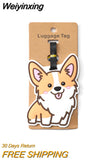 Weiyinxing Accessories Luggage Tag Creative Corgi &Cat Suitcase Fashion Style Silicon Portable Travel Tag Label ID Addres Holder