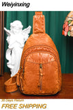Weiyinxing Women Bag Chest Bags for Woman Multiple Pockets Fashion Messenger Bag Designer Soft PU Leather Shoulder Crossbody High Quality