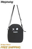 Weiyinxing White Funny Cute Ghost Kawaii Women Canvas Bag Cartoon Harajuku Chic Ins Shopper Bag Women Shoulder Bags Large Capacity
