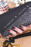 Weiyinxing Women Wallets Zipper Coin Purse Lady Long Short Purses Handbags Cards Holder Lady Purses PU Leather Moneybag Billfold Wallet