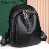 Weiyinxing Quality Youth PU Leather Backpacks For Teenage Girls Female School Bag Hot Sale Backpacks 2023 New Fashion Woman Backpack