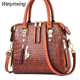 Weiyinxing YIDE Retro Alligator Women Luxury PU Leather Handbag Female Tassel Designer Shoulder Messenger Bag Casual Ladies Tote Bolsas