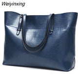 Weiyinxing YIDE Women Shoulder Bag Fashion Women Handbags Oil Wax Leather Large Capacity Tote Bag Casual Pu Leather women Messenger bag