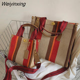 Weiyinxing Designer Large Capacity Handbags Purses Women Shoulder Crossbody Bags 2023 New Fashion Canvas Casual Totes Messenger Bag