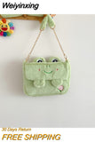 Weiyinxing Funny Small Bag Women New Cartoon Frog Messenger Bag Plush Doll Student Cute Girl ShoulderBag