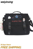 weiyinxing Women Simple Crossbody Bag Girls Cute Casual Satchel Shoulder Pouch Money Sweet Printed Canvas Diagonal Cross Schoolbag