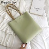 Weiyinxing YIDE New 2023 Women's Bag New Vertical Korean Fashion Solid Color Bag Casual Shoulder Bag Large Capacity Portable Tote Bag