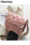 Weiyinxing Ladies Luxury Tiger Plaid Shoulder Bag 2023 Summer Fashion Broadband Contrast Color Crossbody Bags for Women Free Shipping