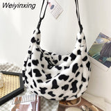 Weiyinxing Cute Plush Bag Tote Large-capacity Package One Shoulder Diagonal Bag Little Bag Cartoon Bags Tote Bag Satchels Cute Side Bag