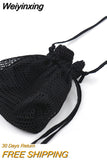 Weiyinxing New Mesh Hollow Out Package Messenger Bags Korean Version of Canvas Totes Shoulder Bucket Shopping Bag