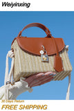 Weiyinxing Design Brand Tote Handbags Women's Rattan Straw Crossbody Bags Women Fashion Travel Shoulder Bag Female Hand Beach Bags