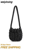 weiyinxing Crochet Crossbody Bags Designer Knitted Women Shoulder Bags Rope Woven Messenger Bag Handmade Small Tote Shopper Purses