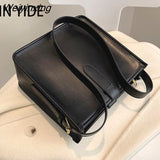 Weiyinxing Elegant Fashion Women Bucket Bag Large Capacity PU Leather All-match Shoulder Bags Ladies Texture Solid Color Handbag 418-2