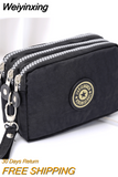 Weiyinxing Zipper Wallet, Women's Casual Waterproof Clutch Bag Versatile Nylon Phone Bag with Wristlet