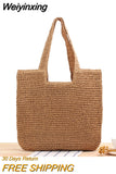 Weiyinxing Straw Bag Women Shoulder Bags Paper Woven Female Handbags Large Capacity Summer Beach Straw Bags Casual Tote Purses