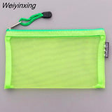 Weiyinxing Pcs Transparent Grid Zipper Pen Bag Pencil Case Storage Package For Girls Korean Stationery School Supplies School Student