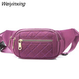 Weiyinxing Women Plaid Waist Bag Female Oxford Waterproof Belt Bags Designer Crossbody Chest Bag Ladies Fashion Fanny Pack Banana Hip Purse