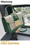 Weiyinxing Fashion Sequin Shoulder Messenger Crossbody Bags Women Handbag Vintage Ladies Clutch Casual Totes Female Purse