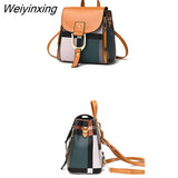 Weiyinxing Casual Plaid Shoulder Bag Fashion Stitching Backpack Brand Female Totes Crossbody Bags Women Leather bags