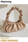 Weiyinxing Fold Shoulder Bag Underarm Bag French Niche Texture Popular Small Bag Female 2023 New Trend Handbag Bags for Women
