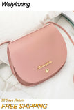 Weiyinxing New Crossbody Bag Women's Fashion Simple Saddle Bags Japanese Korean Style One Shoulder Bag Solid Color Conchoidal Handbag