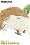 weiyinxing Hand Held Handmade Women Straw Bags Cotton Rope Woven Hand Bag Woven Fringe Bag Women's Handbag Lady Summer Beach Purses