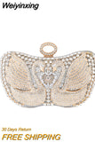 Weiyinxing Wedding Clutch Purse Luxury Women Handbag Design Party Shoulder Bag Flower Hollow Out Pattern Ladies Evening Night Bag