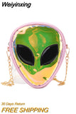 Weiyinxing Children PVC Small Crossbody Bags Alien Laser Transparent Girls Jelly Bag Baby Coin Purse wallet Accessories