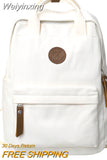 Weiyinxing Female Canvas White Laptop Ladies Vintage College Backpack Male Girl Travel Boy Leisure Retro Book Men Women School Bags
