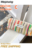 Weiyinxing Color Women's Cosmetic Bag Rainbow Color Ladies Small Storage Organizer Bags Cute Portable Clutch Coin Purse Handbags