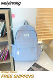 weiyinxing New Waterproof Nylon Women Backpack Female Solid Color Portable Travel Bag Teenage Girl Kawaii Schoolbag Korean Bookbag