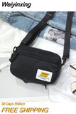 Weiyinxing Crossbody Bag Oxford Cloth Diagonal Shoulder Bags Black Satchels Leisure Trend Square Sling Handbags For Boys And Girls