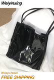 Weiyinxing Design Women Shoulder Bag Soft Patent Leather Ladies Handbags Large Capacity Female Daily Casual Tote Shopping Bags
