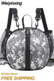 Weiyinxing Soccer Carrying Bag Portable Round Shaped Volleyball Storage Pouch Elastic Removable Shoulder Strap Hook for Outdoor Sports