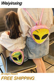 Weiyinxing Children PVC Small Crossbody Bags Alien Laser Transparent Girls Jelly Bag Baby Coin Purse wallet Accessories