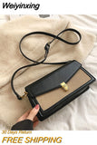 Weiyinxing Fashion Women Flap Bags Casual Patchwork Shoulder Bag Luxury Designer Square Crossbody Bag Trendy Female Handbag and Purses