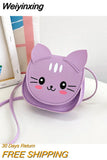 Weiyinxing Cute Cat Children's Mini Shoulder Bags Baby Girls Fashion Accessory Coin Purse Handbags Boys Kids Small Crossbody Bag