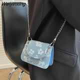 Weiyinxing Flower Mini Chain Small Bag New Fashion Lipstick Bag Western Style Casual Trend Simple Shoulder Messenger Bag for Women