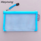 Weiyinxing Pcs Transparent Grid Zipper Pen Bag Pencil Case Storage Package For Girls Korean Stationery School Supplies School Student