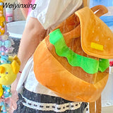 Weiyinxing Cartoon Burger Kawaii Funny Shoulder Bag Backpack Women Bag Large Capacity Backpack School Bags Storage Bag