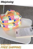 Weiyinxing Floral Makeup Bag Multifunctional Quilted Cosmetic Pouch Large Capacity Travel Toiletry Bags Female Zipper Beauty Case