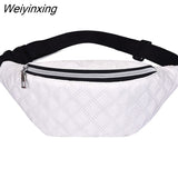 Weiyinxing Women Plaid Waist Bag Female Oxford Waterproof Belt Bags Designer Crossbody Chest Bag Ladies Fashion Fanny Pack Banana Hip Purse