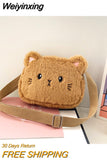 Weiyinxing Soft Plush Children's Shoulder Bag Cartoon Cat Baby Girls Messenger Small Bags Winter Fashion Boys Kids Handbags Coin Purse