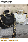 Weiyinxing Women's Handbags High Quality PU Leather Bucket Crossbody Bags Fashion Classic Women's Shoulder Bags Lady Travel Tote Bag