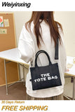 Weiyinxing Casual Canvas Large Capacity Tote Bag Women Handbags Designer Letters Shoulder Crossbody Bags Luxury Big Shopper Bag Purse