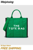 Weiyinxing Casual Canvas Large Capacity Tote Bag Women Handbags Designer Letters Shoulder Crossbody Bags Luxury Big Shopper Bag Purse