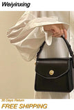 Weiyinxing Burgundy Women Shoulder Bags Pu Leather Ladies Square Crossbody Bag Luxury Female Flap Buckle Design Tote Purse Handbags